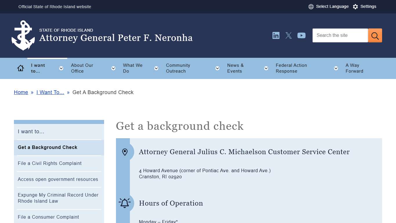 Get a background check Rhode Island Attorney General's Office